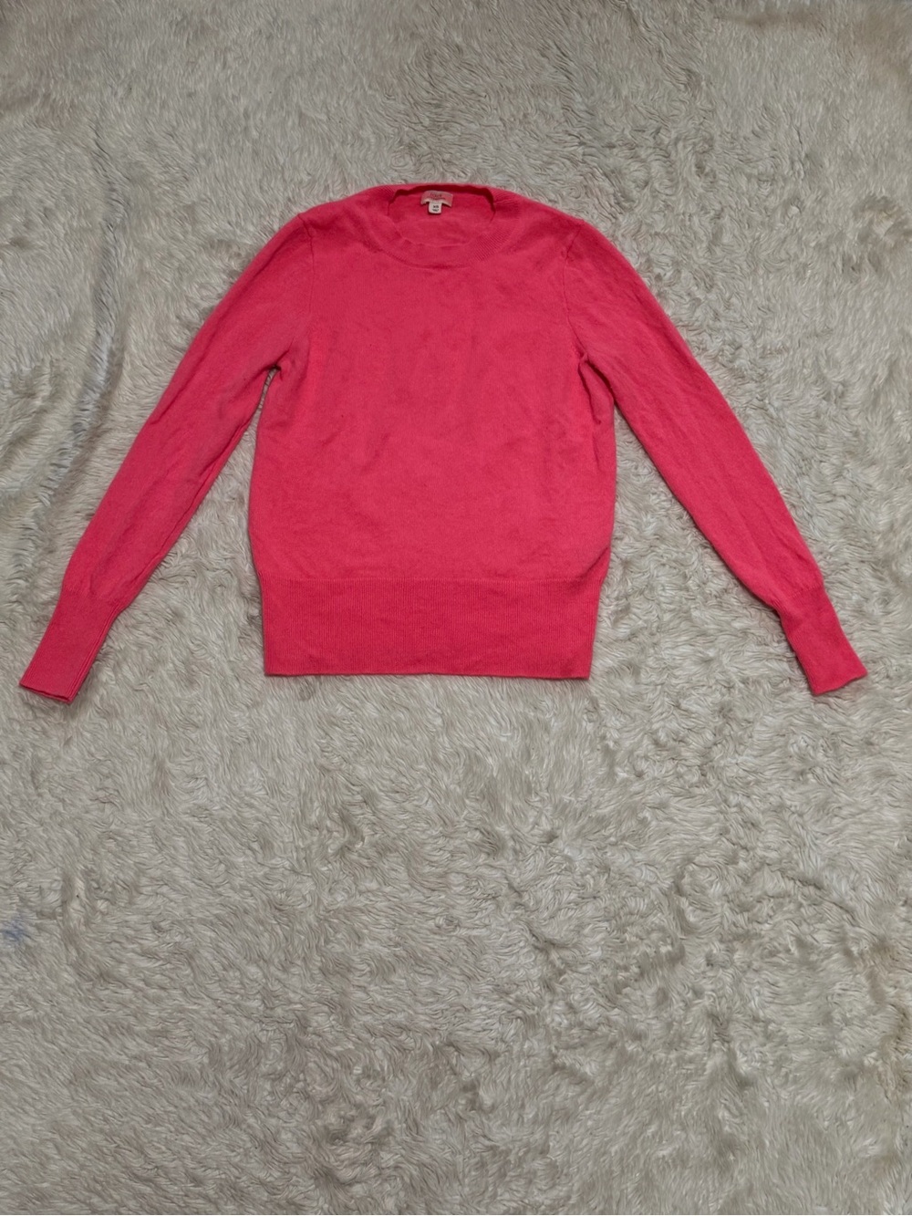 J.Crew Cashmere Classic-Fit Crewneck Sweater in Bright Strawberry - Size XS - Picture 2 of 7